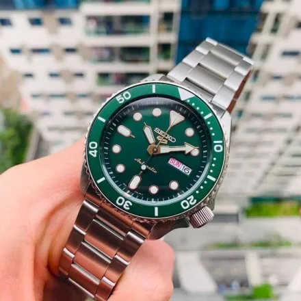 Seiko SRPD63K1 5 Sports Automatic męski zegarek automatyczny z zieloną tarczą