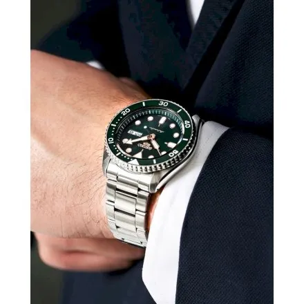 Seiko SRPD63K1 5 Sports Automatic męski zegarek automatyczny z zieloną tarczą