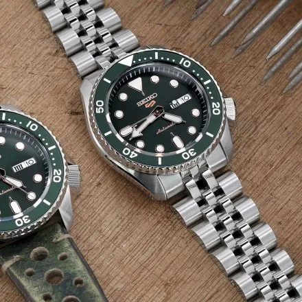 Seiko SRPD63K1 5 Sports Automatic męski zegarek automatyczny z zieloną tarczą