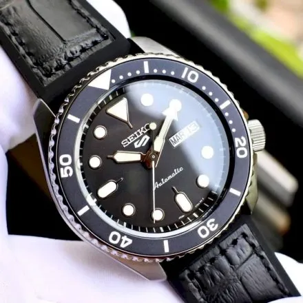 Seiko SRPD65K3 5 Sports Automatic czarny męski zegarek automatyczny