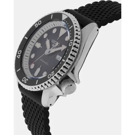 Seiko SRPD73K2 5 Sports Automatic czarny męski zegarek automatyczny silikonowy pasek