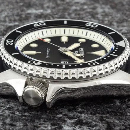 Seiko SRPD73K2 5 Sports Automatic czarny męski zegarek automatyczny silikonowy pasek