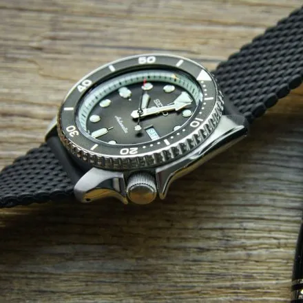 Seiko SRPD73K2 5 Sports Automatic czarny męski zegarek automatyczny silikonowy pasek