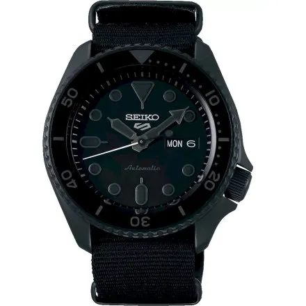 Seiko SRPD79K1 5 Sports Automatic czarny męski zegarek automatyczny parciany pasek