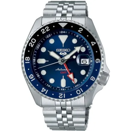 Seiko SSK003K1 5 Sports GMT męski zegarek automatyczny z granatową tarczą