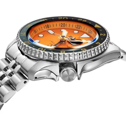 Seiko SSK005K1 5 Sports GMT Mikan Orange zegarek z pomarańczową tarczą