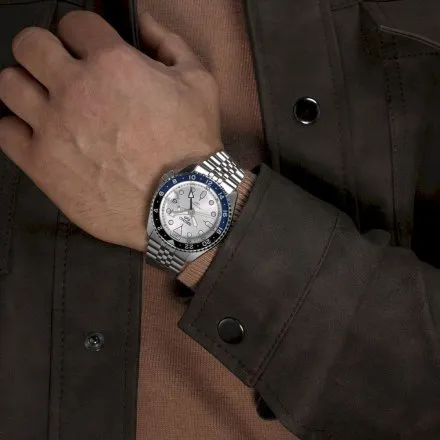 Seiko SSK033K1 5 Sports GMT zegarek automatyczny z białą tarczą