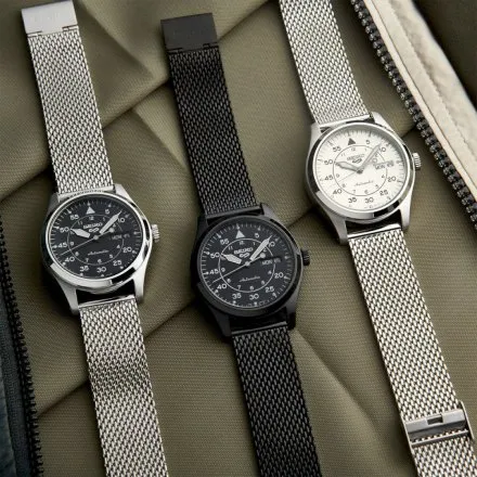 Seiko SRPH25K1 5 Sports Automatic czarny męski zegarek automatyczny