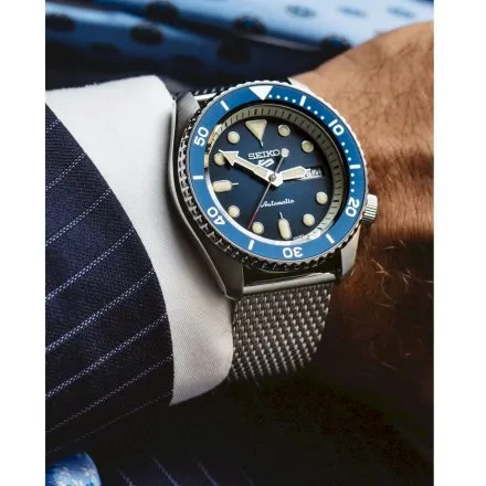 Seiko SRPD71K1 5 Sports Automatic męski zegarek automatyczny granatowa tarcza