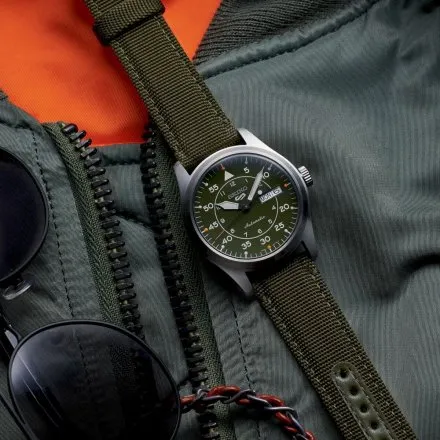 Seiko SRPH29K1 5 Sports Automatic męski zegarek automatyczny wojskowy zielony