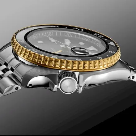 Seiko SSK021K1  5 Sports GMT męski zegarek automatyczny elegancki z czarną tarczą