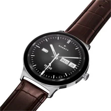Smartwatch Garett Quantum srebrny stalowy + pasek 5904238487556