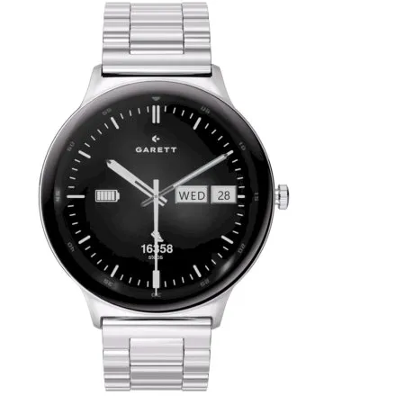 Smartwatch Garett Quantum srebrny stalowy + pasek 5904238487556