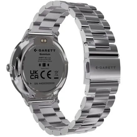 Smartwatch Garett Quantum srebrny stalowy + pasek 5904238487556
