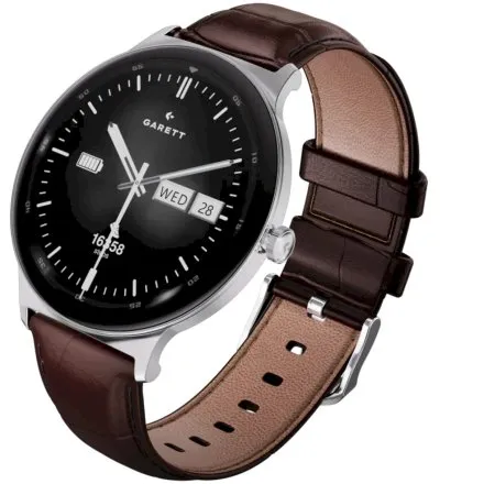 Smartwatch Garett Quantum srebrny stalowy + pasek 5904238487556