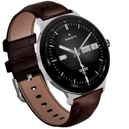 Smartwatch Garett Quantum srebrny stalowy + pasek 5904238487556