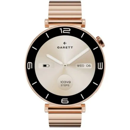 Smartwatch Garett Rose różowe złoto stalowy na bransolecie elegancki damski 5904238486870
