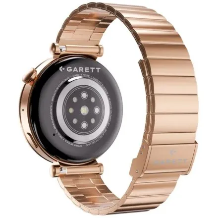 Smartwatch Garett Rose różowe złoto stalowy na bransolecie elegancki damski 5904238486870