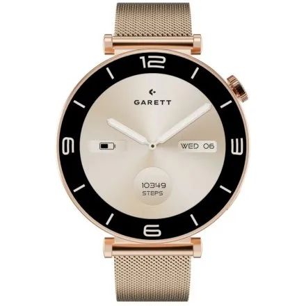 Smartwatch Garett Rose różowe złoto na bransolecie mesh elegancki damski 5904238486887