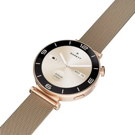 Smartwatch Garett Rose różowe złoto na bransolecie mesh elegancki damski 5904238486887