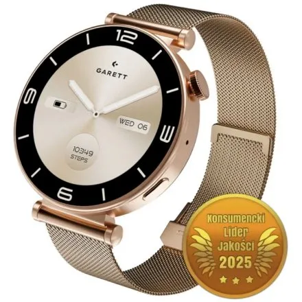 Smartwatch Garett Rose różowe złoto na bransolecie mesh elegancki damski 5904238486887