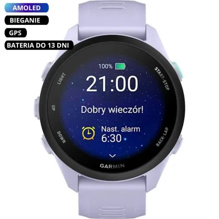 Garmin Forerunner 70 Cool Lavender 010-04307-03 fioletowy zegarek GPS do biegania AMOLED