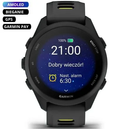 Garmin Forerunner 170 Black 010-03920-00 czarny zegarek GPS do biegania AMOLED