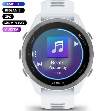 Garmin Forerunner 170 Music Whitestone 010-03920-11 biały zegarek GPS do biegania AMOLED
