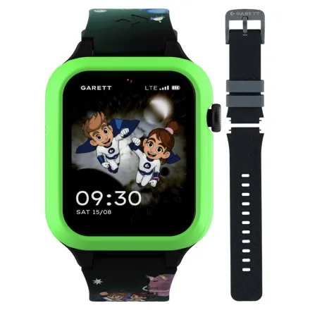 Smartwatch Garett Kids Essa 2 AI 4G czarno-zielony z aplikacjami edukacyjnymi
