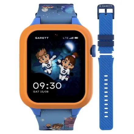 Smartwatch Garett Kids Essa 2 AI 4G niebiesko-pomarańczowy z aplikacjami edukacyjnymi