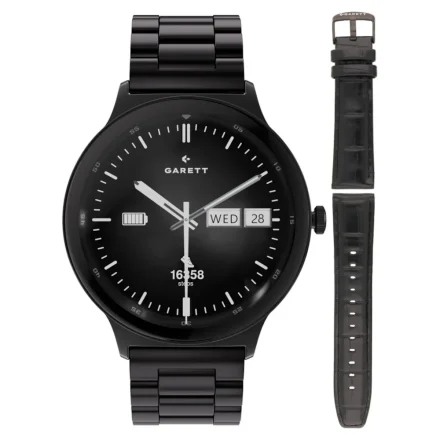 Smartwatch Garett Quantum czarny stalowy + pasek 5904238487549