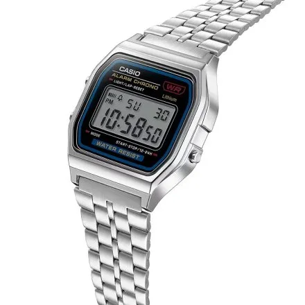 Casio Vintage A159WE-1EF srebrny zegarek w stylu retro z wyświetlaczem