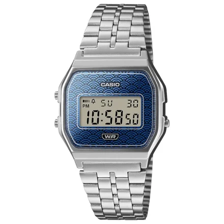 Casio Vintage Seigaiha A159WEVJ-2ER srebrny zegarek w stylu retro Limitowana Edycja