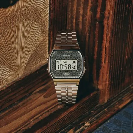 Casio Vintage Seigaiha A159WEVJ-7ER srebrny zegarek w stylu retro Limitowana Edycja