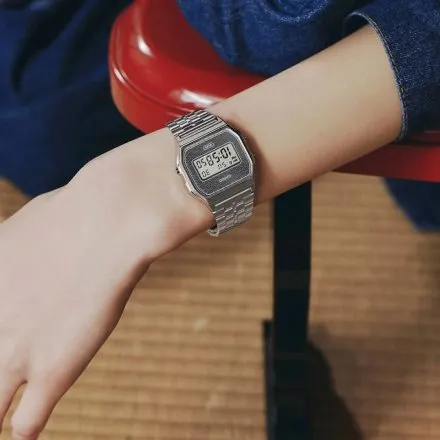 Casio Vintage Seigaiha A159WEVJ-7ER srebrny zegarek w stylu retro Limitowana Edycja