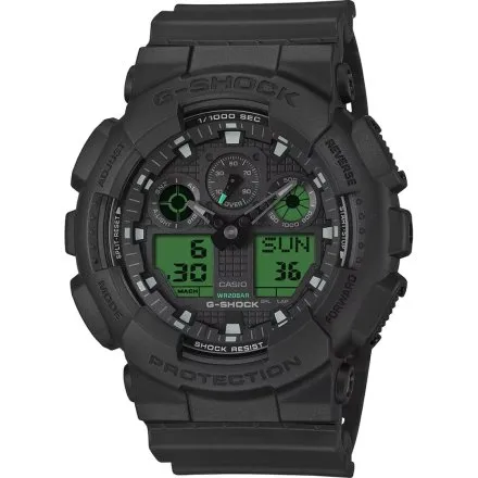 Casio G-Shock GA-100BEG-1AER czarny zegarek męski ze wskazówkami