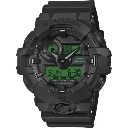 Zegarek Casio G-Shock GA-700BEG-1AER czarny z zielonym wyświetlaczem