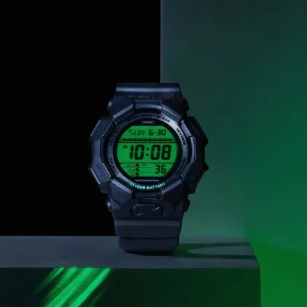 Casio G-SHOCK Carbon Core Guard GD-010BEG-1ER zegarek czarny z zielonym wyświetlaczem 