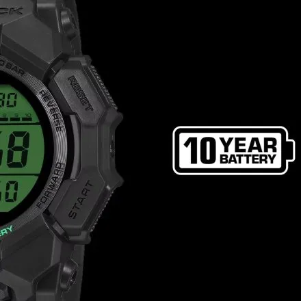 Casio G-SHOCK Carbon Core Guard GD-010BEG-1ER zegarek czarny z zielonym wyświetlaczem 