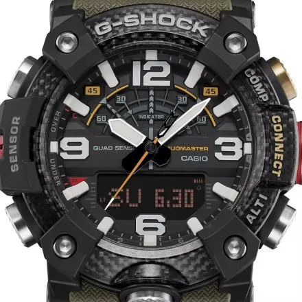 Zegarek Casio G-SHOCK Mudmaster Carbon Core GG-B100X-1A3ER z zielonym paskiem