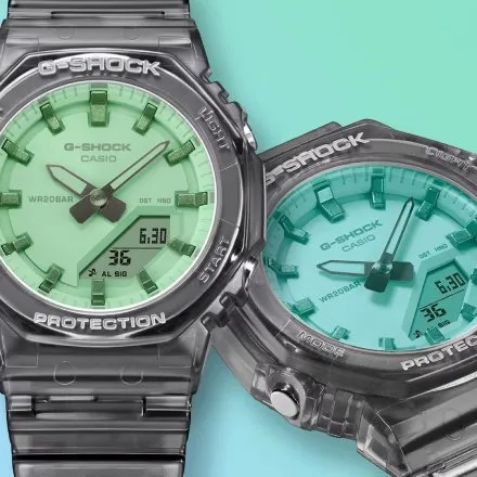 Zegarek Casio G-SHOCK na czarnym przeźroczystym pasku GMA-P2100SR-1AER