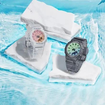 Zegarek Casio G-SHOCK na czarnym przeźroczystym pasku GMA-P2100SR-1AER