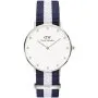 Zegarek Daniel Wellington DW00100082 Glasgow Silver damski na parcianym pasku