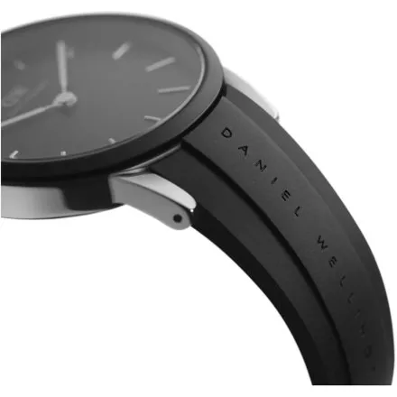 Zegarek Daniel Wellington Iconic Motion DW00100436 40mm srebrny na czarnym pasku