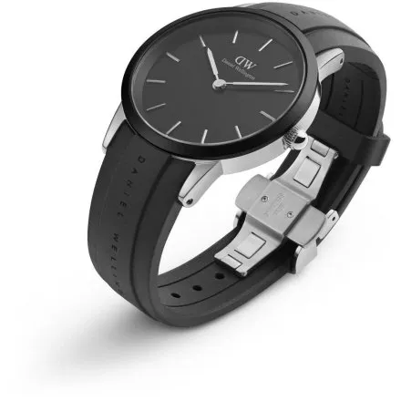 Zegarek Daniel Wellington Iconic Motion DW00100436 40mm srebrny na czarnym pasku