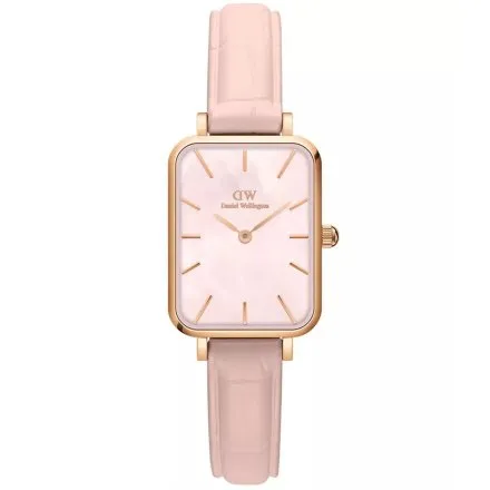 Zegarek Daniel Wellington Quadro Pressed Rouge DW00100508 20 mm różowozłoty na pasku