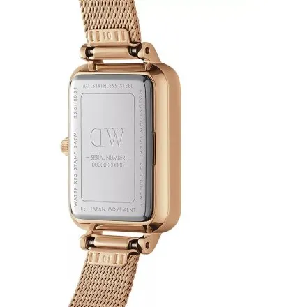 Zegarek Daniel Wellington Quadro Pressed Melrose Pearl DW00100510 20 mm różowozłoty z perłową tarczą