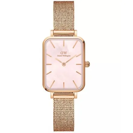 Zegarek Daniel Wellington Quadro Pressed Melrose Pearl DW00100510 20 mm różowozłoty z perłową tarczą