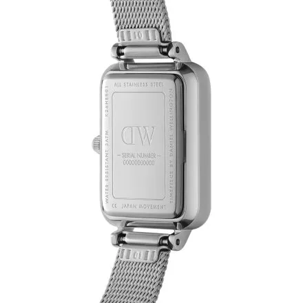 Zegarek Daniel Wellington Quadro Pressed Piano DW00100580 20 mm srebrny z perłową tarczą