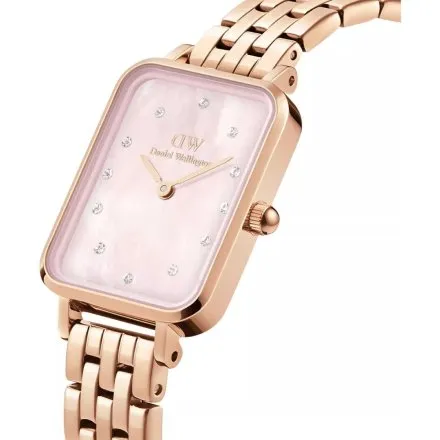 Zegarek Daniel Wellington Quadro Lumine DW00100621 20 mm różowozłoty z perłową tarczą